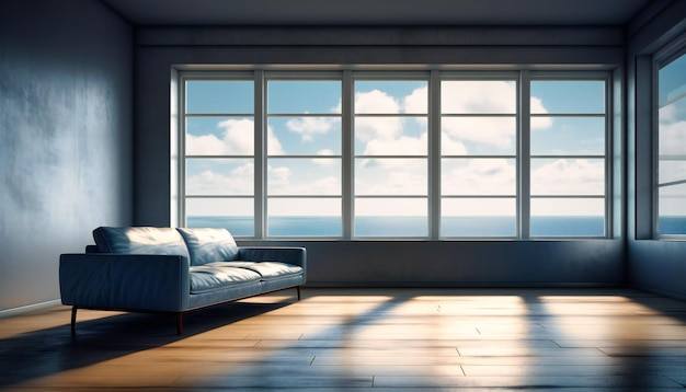Уютный интерьер квартиры с панорамными окнами и стильным оформлением